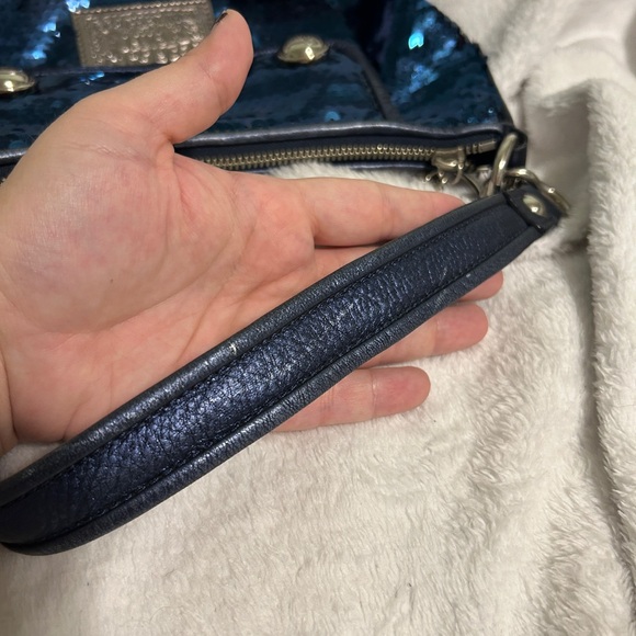 Blue Sequin Coach Poppy Sholder Bag - Picture 8 of 15